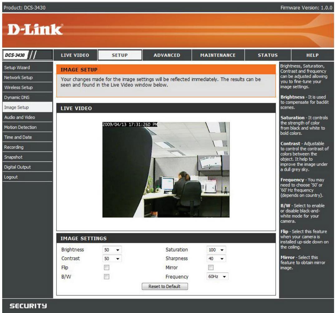D-LINK DCS-3411 - Image Setup - 1