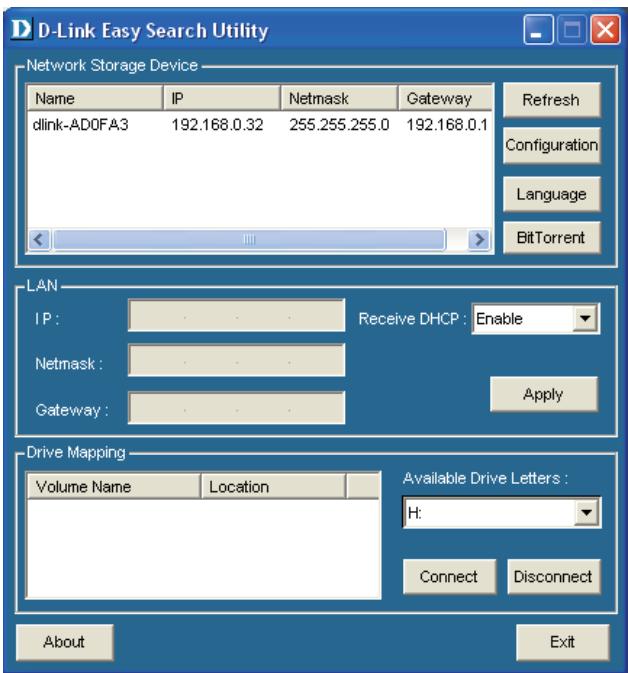 D-LINK DNS-323 - Utilitaire Easy Search Utility - 1