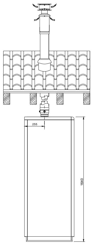 DEVILLE DCB 100 B - Système d'évacuation des fumées de type coaxial vertical en polypropylène PPS - 3