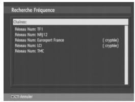 CGV PREMIO HD1 - «Recherche fréquence»: recherche par fréquence des chaînes TNT - 2