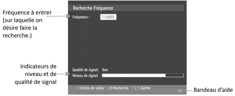 CGV PREMIO HD1 - «Recherche fréquence»: recherche par fréquence des chaînes TNT - 1