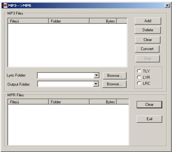 BENQ JOYBEE 150 - Étape 2: Combinaison et conversion du fichier des paroles synchronisées (fichier .lyr) et du fichier musical en un fichier .mpr, puis transfert de ce fichier vers le lecteur audio numérique Joybee 150 - 3
