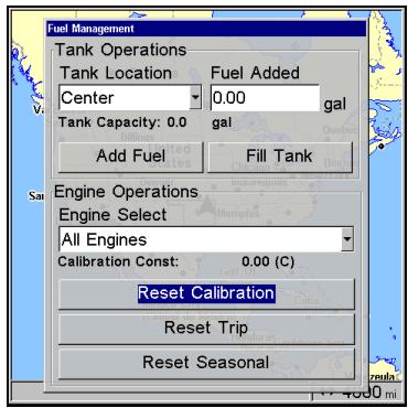 LOWRANCE LMS-520C - Pour établir les trim tabs: - 1