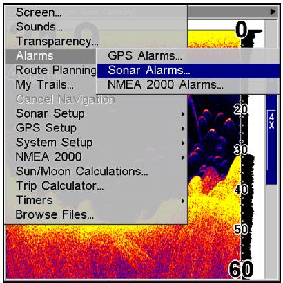 LOWRANCE LMS-520C - Alarmes de profondeur - 1