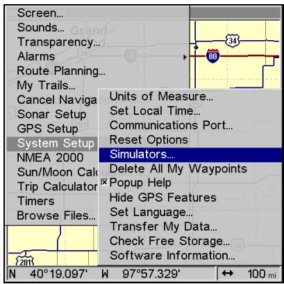 LOWRANCE LMS-520C - Pour allumer le simulateur GPS: - 1