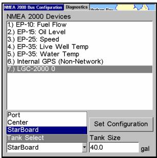 LOWRANCE LMS-520C - Régler la configuration du moteur-réservoir: - 2