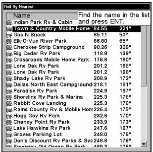LOWRANCE LMS-520C - Rechercher des lieux cartographiques (map places) ou des points d'intérêt (POI) - 5