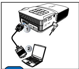 OPTOMA ML500 - CONNECTEZ LASOURCE D'ENTRÉE - VGA / HDMI - 1