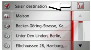 BECKER TRAFFIC ASSIST Z204 - Menu de saisie d'une destination - 1