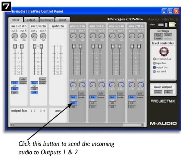 M-AUDIO PROJECTMIX I-O - Utilisation du panneau de configuration firewire - 3