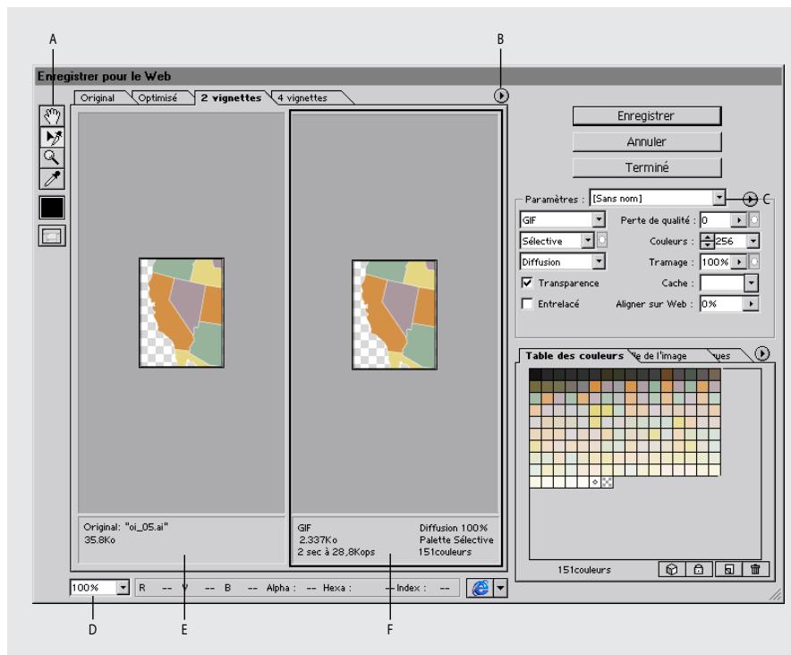 ADOBE ILLUSTRATOR 10 - Utilisation de la boîte de dialogue enregistrer pour le web - 1