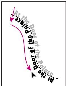 ADOBE ILLUSTRATOR 10 - Pour faire passer le texte de l'autre côté d'un tracé : - 2