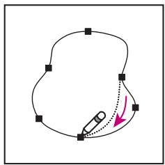 ADOBE ILLUSTRATOR 10 - Pour modifier un trait avec l'outil Crayon : - 1