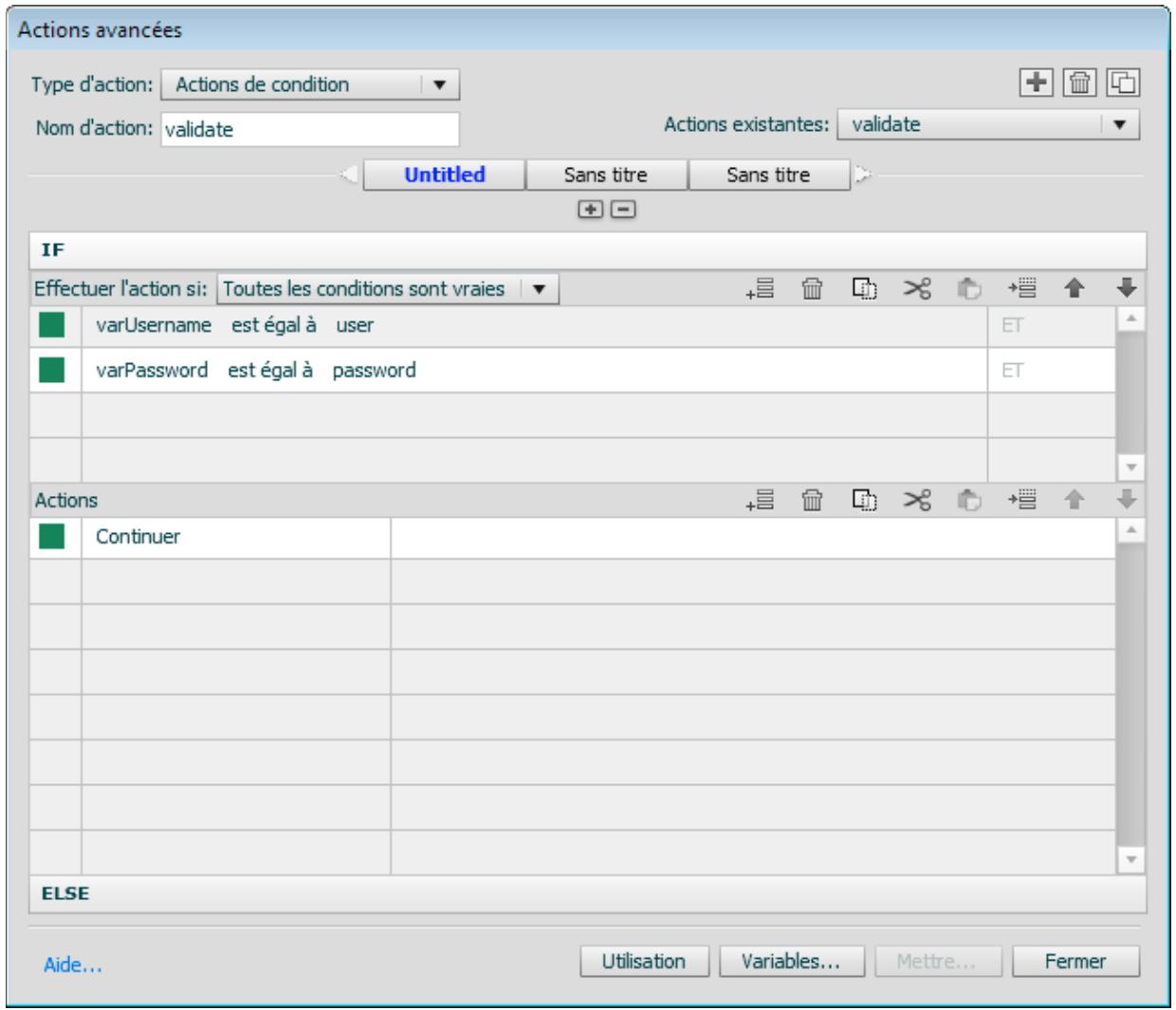 ADOBE CAPTIVATE 5 - Création d'une action avancée pour la diapositive de connexion - 1