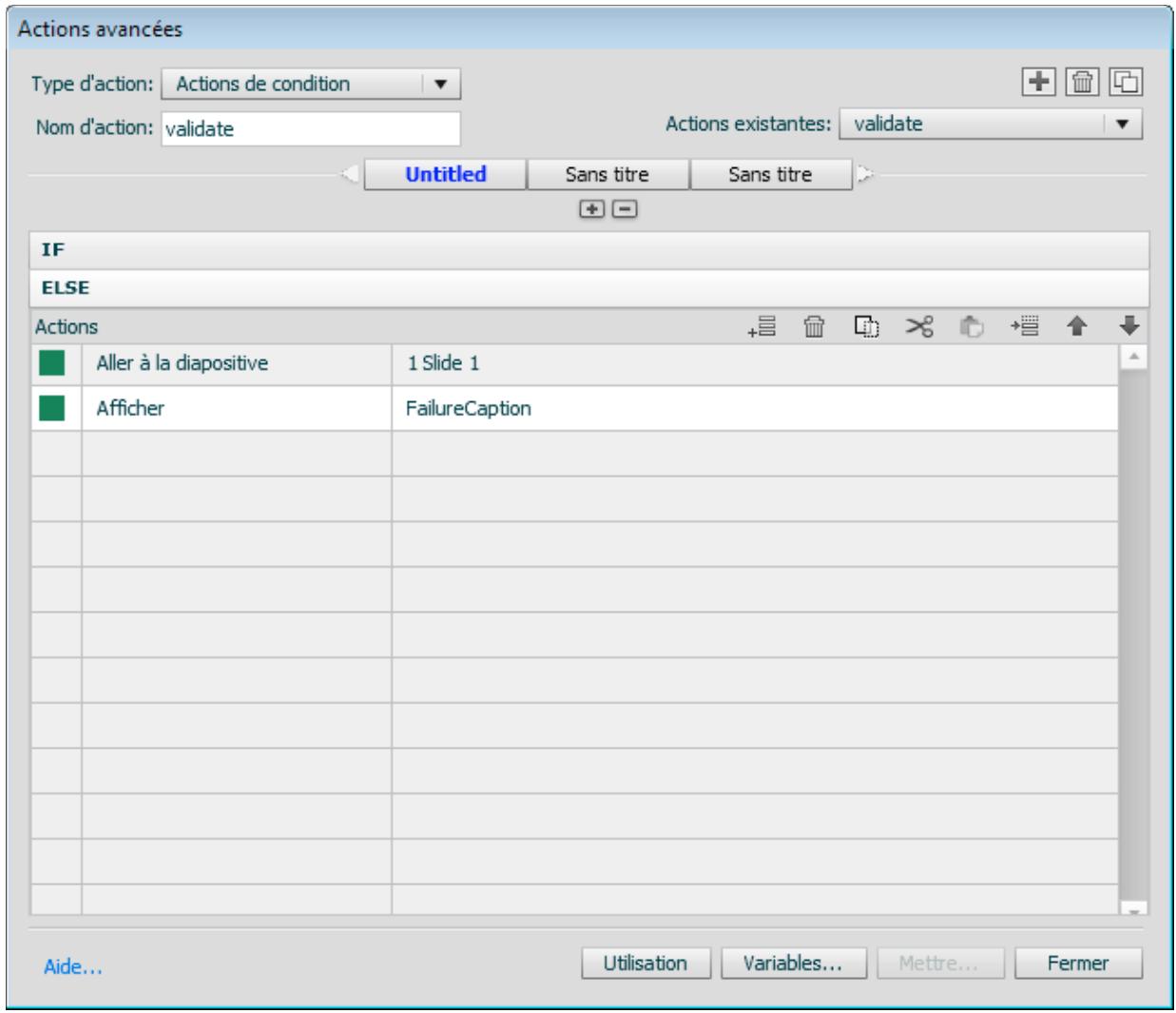 ADOBE CAPTIVATE 5 - Création d'une action avancée pour la diapositive de connexion - 2