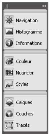 ADOBE PHOTOSHOP CS3 - Pour manipuler des panneaux réduits à la taille d'icônes - 1
