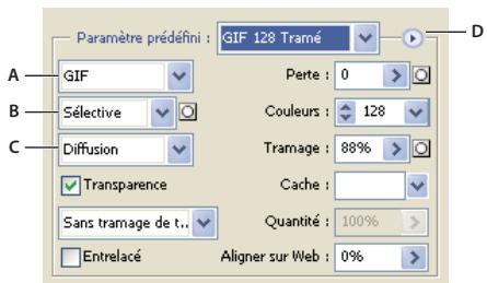 ADOBE PHOTOSHOP CS3 - Options d'optimisation des formats GIF et PNG-8 - 1