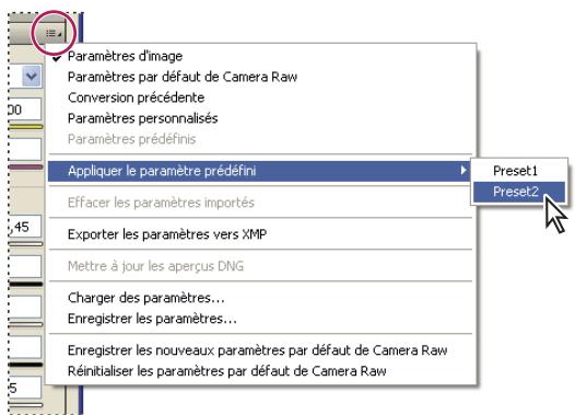 ADOBE PHOTOSHOP CS3 - Application de paramètres Camera Raw enregistrés - 1