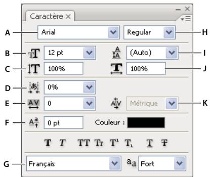ADOBE PHOTOSHOP CS3 - Présentation de la palette Caractère - 1