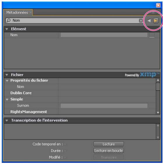 ADOBE PREMIERE PRO CS4 - Recherche de métadonnées - 2