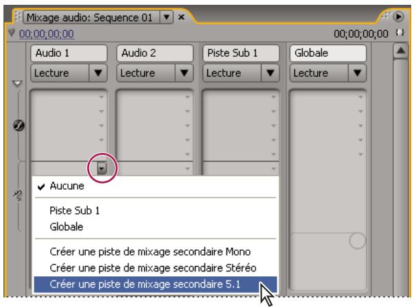 ADOBE PREMIERE PRO CS4 - Créer simultanément un mixage secondaire et lui affecter une émission - 1
