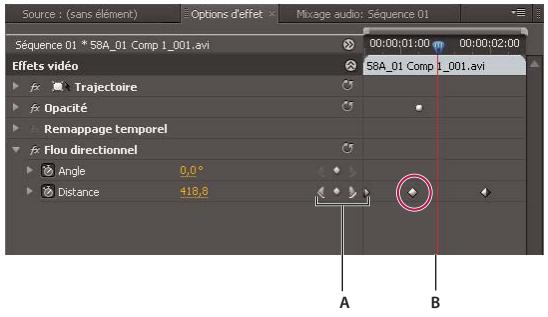 ADOBE PREMIERE PRO CS4 - Déplacer l'indicateur d'instant créé sur une image clé - 1