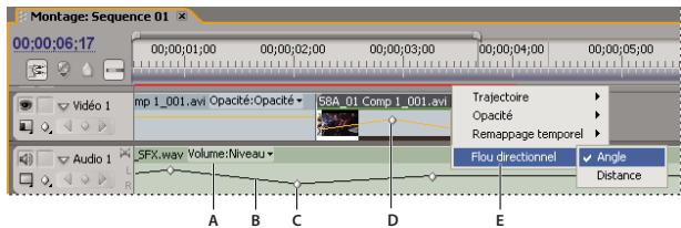 ADOBE PREMIERE PRO CS4 - Afficher des images clés et des propriétés dans le panneau Montage - 2