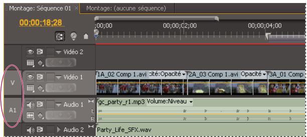 ADOBE PREMIERE PRO CS4 - Définition de pistes cibles - 4