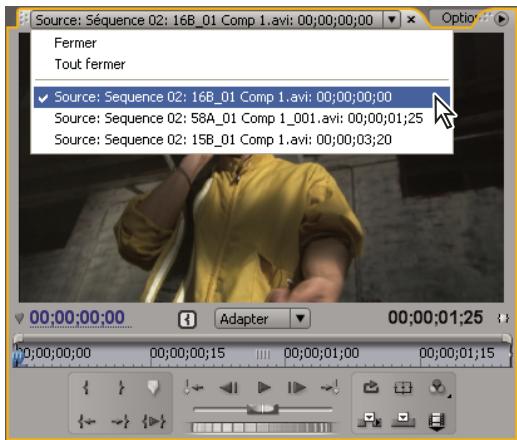 ADOBE PREMIERE PRO CS4 - Ouvrir ou effacer un élément dans le Moniteur source - 1