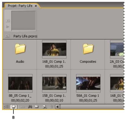 ADOBE PREMIERE PRO CS4 - Modifier les vues du panneau Projet - 2