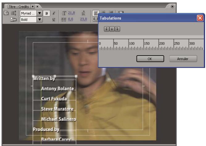 ADOBE PREMIERE PRO CS4 - Créer des tabulations dans les titres - 1