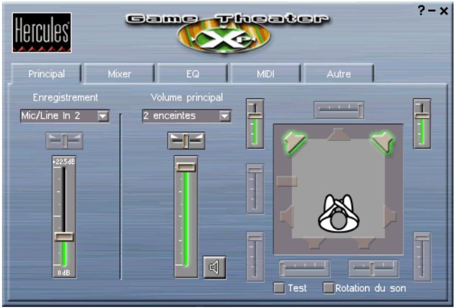 HERCULES GAME THEATER XP 6.1 - Le panneau de controle GAME theater XP 7.1 - 1