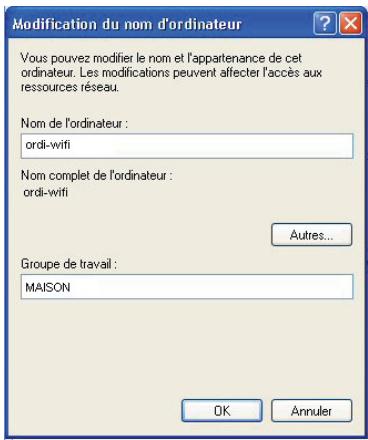 HERCULES EPLUG 200 MINI - Windows XP: Modifier le nom d'un groupe de travail (utilisateurs avances) - 2
