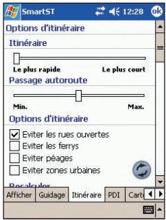NAVMAN POCKETPC - Configuration de l'itinéraire - 1