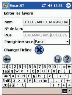NAVMAN POCKETPC - Modifier un favori ou un trajet rapide - 1