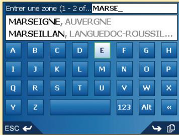 NAVMAN ICN550 - Troisième étape : trouver la région de destination - 1