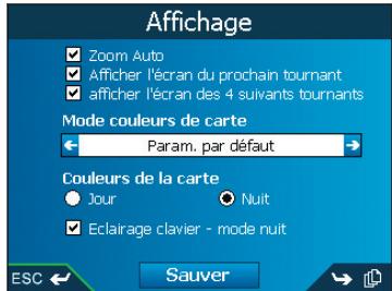NAVMAN ICN550 - Préférences de la carte — paramètres d'affichage - 1