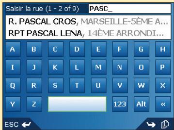 NAVMAN ICN550 - Quatrième étape : trouver la rue qui correspond à votre point de destination - 1