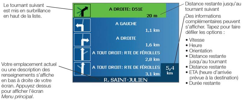 NAVMAN ICN550 - Écran 5 tournants suivants - 1