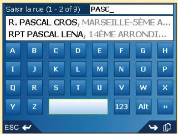 NAVMAN ICN550 - Quatrième étape : trouver la rue de destination - 1