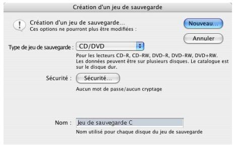 IOMEGA RETROSPECT - Création d'un nouveau jeu de sauvegarde - 1