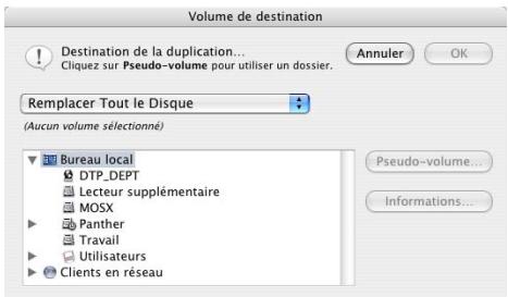 IOMEGA RETROSPECT - Définition de la cible de duplication - 1