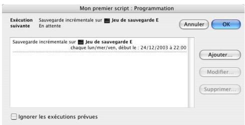 IOMEGA RETROSPECT - Pour planifier un script : - 3