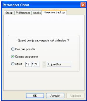 IOMEGA RETROSPECT - Planification à partir d'un client - 1