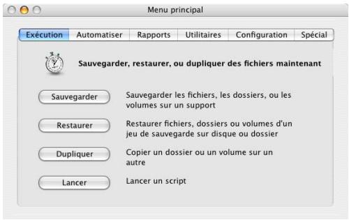 IOMEGA RETROSPECT - Menu principal de retrospect - 1