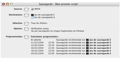 IOMEGA RETROSPECT - Pour planifier un script : - 4
