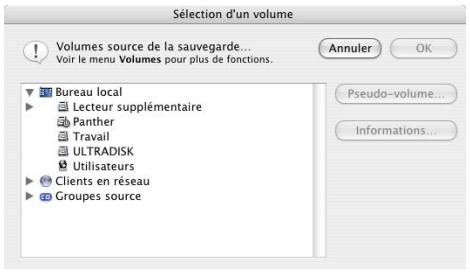IOMEGA RETROSPECT - Choix des volumes source - 1