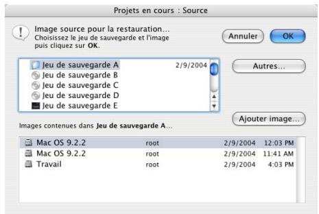IOMEGA RETROSPECT - Définition de la source de restauration - 1