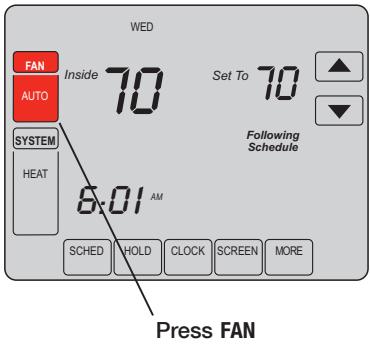 HONEYWELL VISIONPRO IAQ - Fan setting - 1