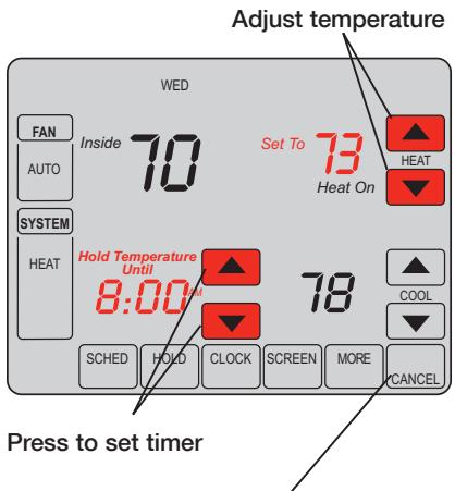HONEYWELL VISIONPRO IAQ - Program schedule override (temporary) - 1